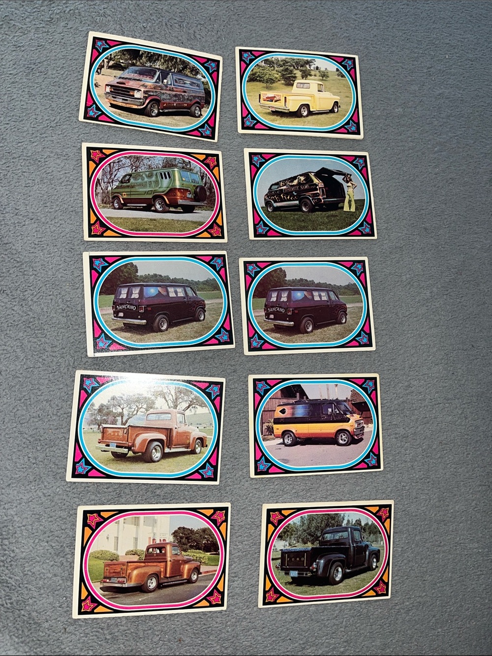 Retro Van & Truck Collector Sticker Set - Pink, Blue, Black, Cream